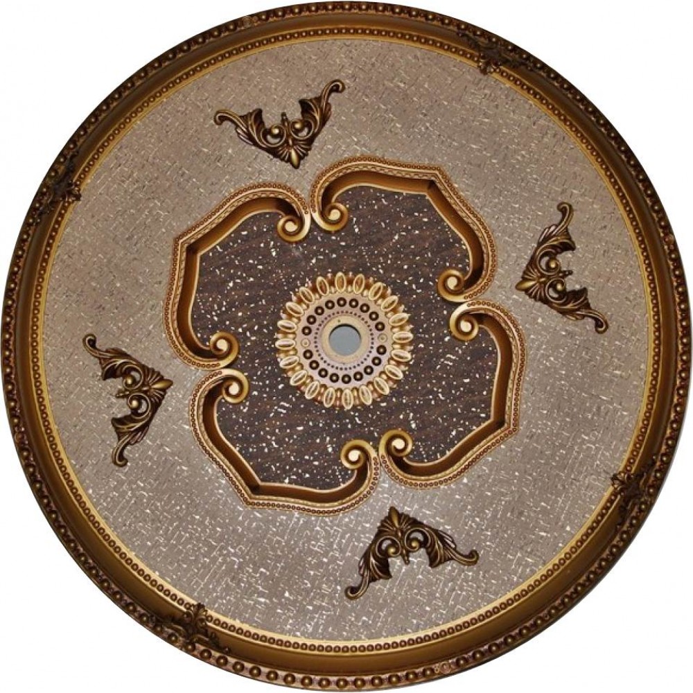 90 cm Yuvarlak Osmanli Saray Tavan Sf-337 Avize Gobegi Patina-Eskitme Altin Varakli 3D